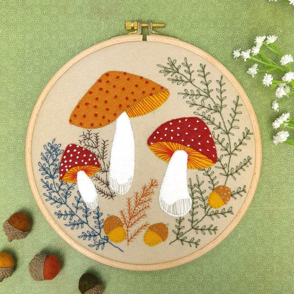 KIT FEUTRINE DIY TAMBOUR CHAMPIGNONS DES BOIS – CORINNE LAPIERRE
