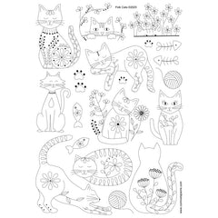 MOTIFS À BRODER STICK & STITCH CHATS FOLK – CORINNE LAPIERRE