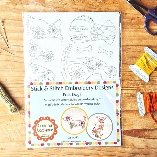 MOTIFS À BRODER STICK & STITCH CHIENS FOLK – CORINNE LAPIERRE