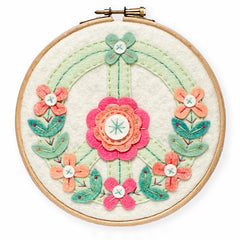 KIT FEUTRINE DIY TAMBOUR FLEURI PEACE & LOVE